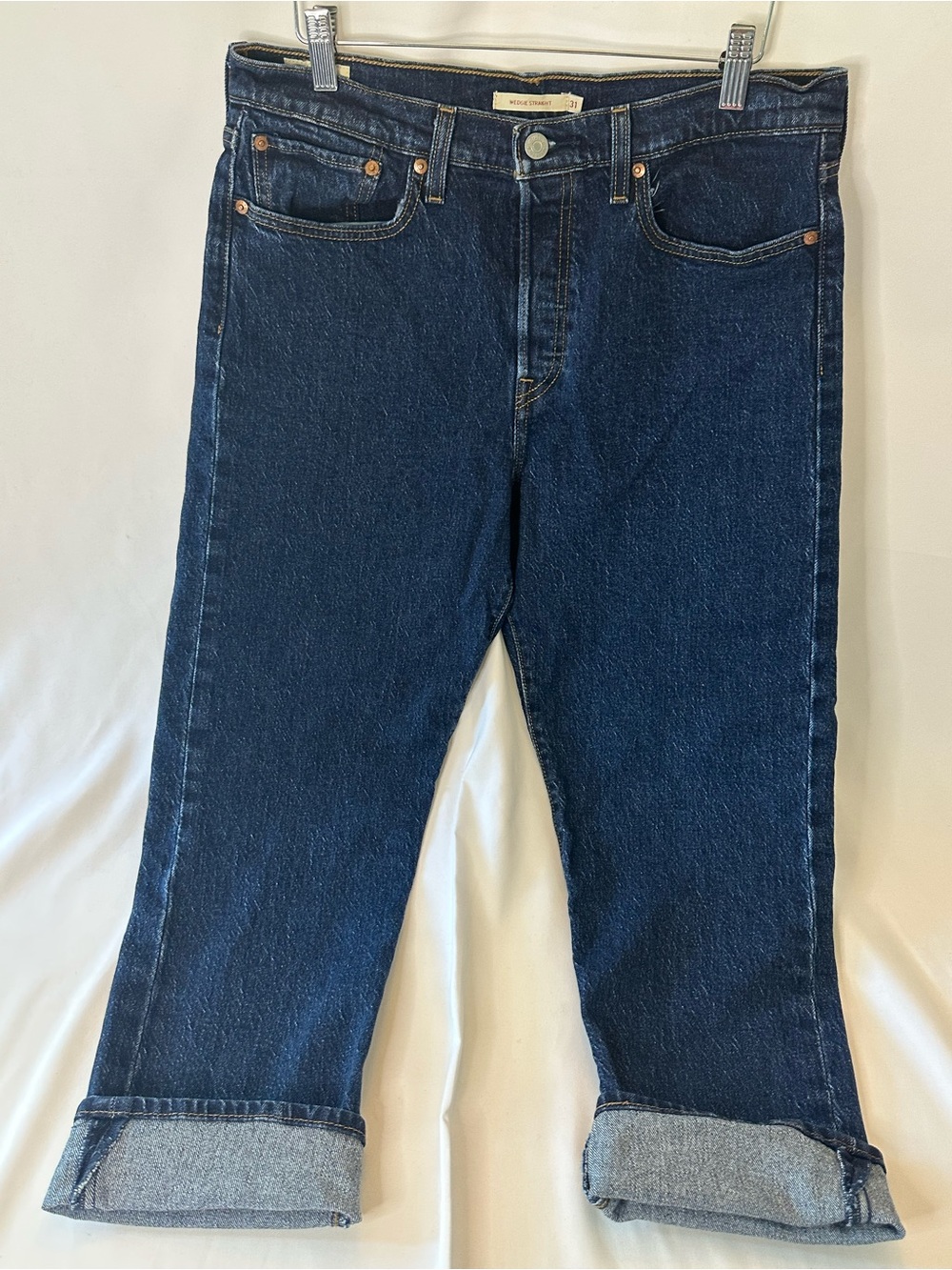 Levi's Wedgie Jeans Womens Blue Button Fly Denim 31/24 - Picture 2 of 9